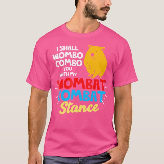 Funny Wombat Stance T Shirt (Framsida)