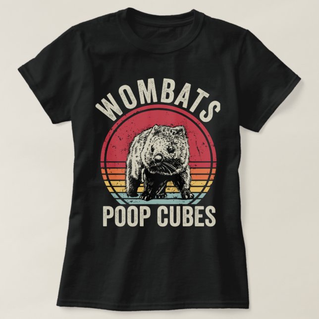 Funny Wombats Poop Cubes T Shirt (Design framsida)