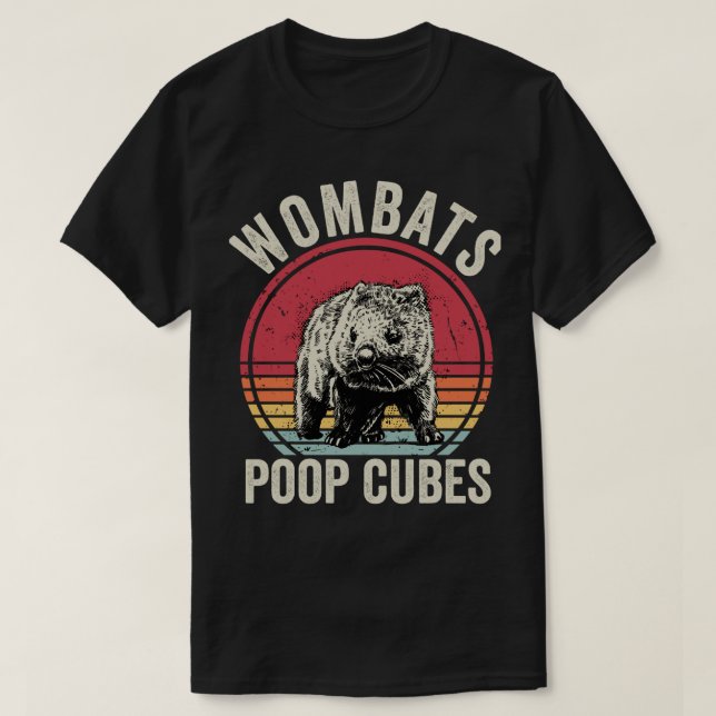 Funny Wombats Poop Cubes T Shirt (Design framsida)