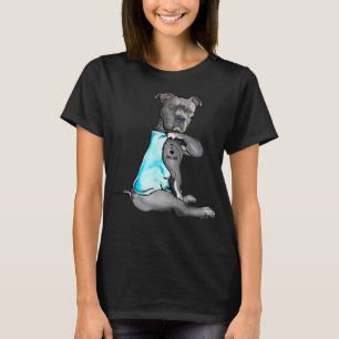 Funny Women Gifts Hund Pitbull I Kärlek Mamma Tatt T Shirt