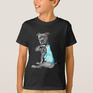 Funny Women Gifts Hund Pitbull I Kärlek Mamma Tatt T Shirt