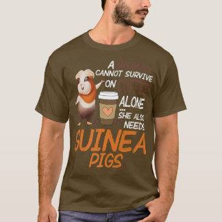 Funny Women Guinea Grisar Coffee Älskare Gift Caff T Shirt