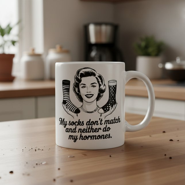 Funny Women Over 40 Sock  Kaffemugg (Skapare uppladdad)