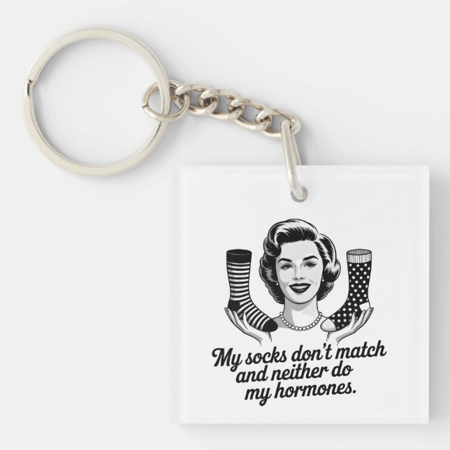 Funny Women Over 40 Sock Keychain (Framsidan)