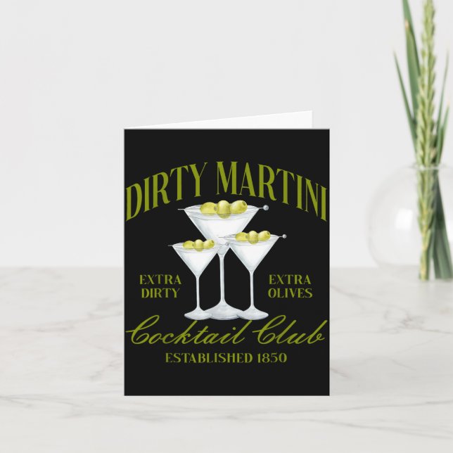Funny Womens Dirty Martini Social Club Drinking Ta Kort (Framsida)