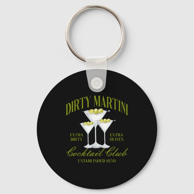 Funny Womens Dirty Martini Social Club Drinking Ta Nyckelring (Framsida)