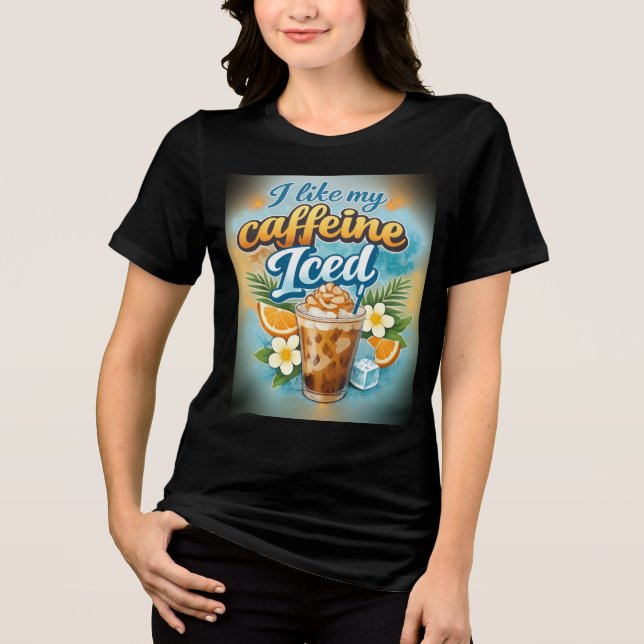 Funny Womens Iced Coffee Lovers  T Shirt (Framsida)