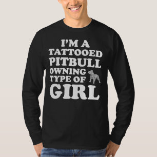 Funny Womens Pitbull Tattoo Pitbull Girl Hund T Shirt