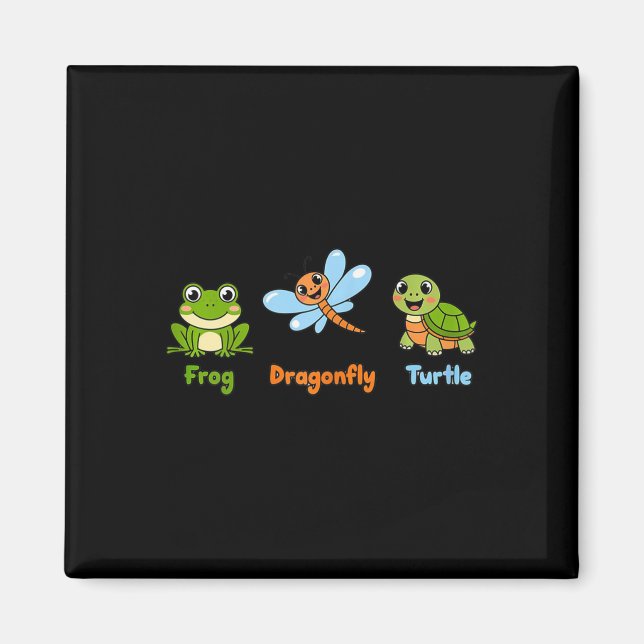 Funny Womens Subtle Politiskt humor Frog Dragonfly Magnet (Framsidan)