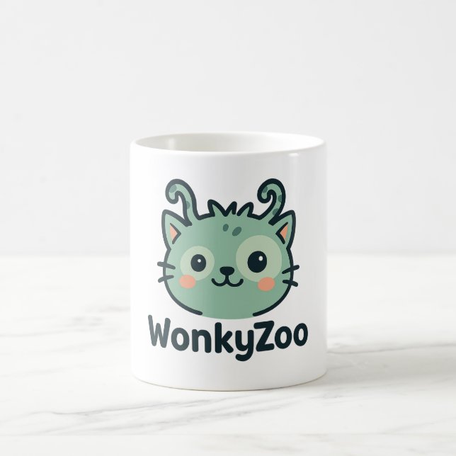 Funny Wonky Cat Coffee Mugg | Wonky Zoo (Center)