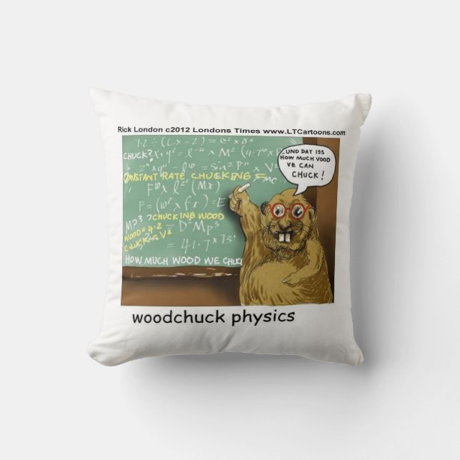 Funny Woodchuck Physics Dekorativ kudde Flaska av  (Framsida)