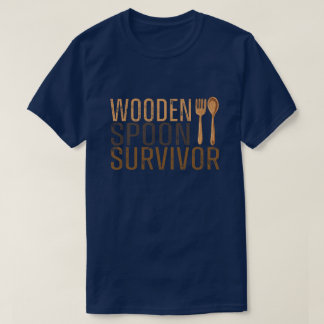 Funny Wooden Spoon Survivor Vintage Retro Humor T Shirt