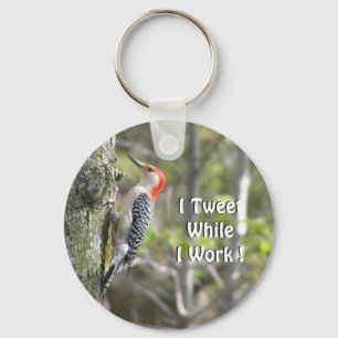 Funny Woodpecker Original Working Tweeter Nyckelring