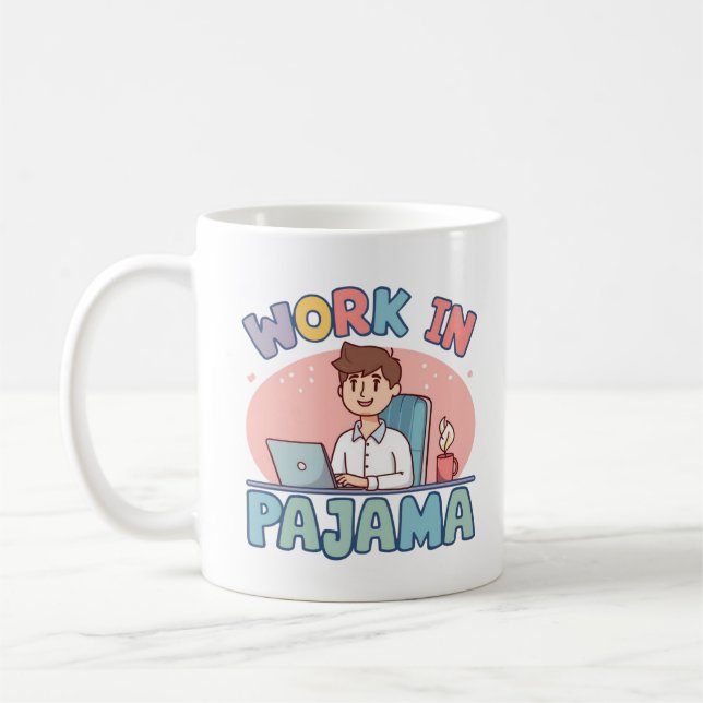 Funny Work Giftful Pajama Life - Mysiga Humor Kaffemugg (Vänster)