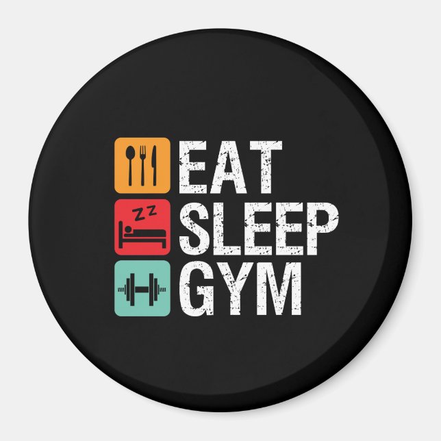 Funny Workout Fitness Exercise Eat Ssov Gym Magnet (Framsidan)