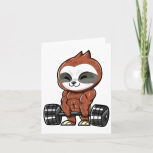Funny Workout Gym Sloth Fitness Bodybuilding Kort
