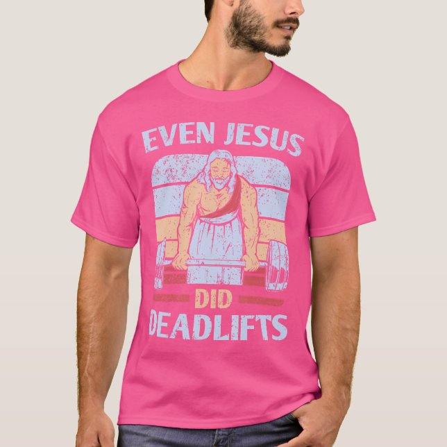 Funny Workout Shirt Men Weightlifting Jesus Christ T (Framsida)