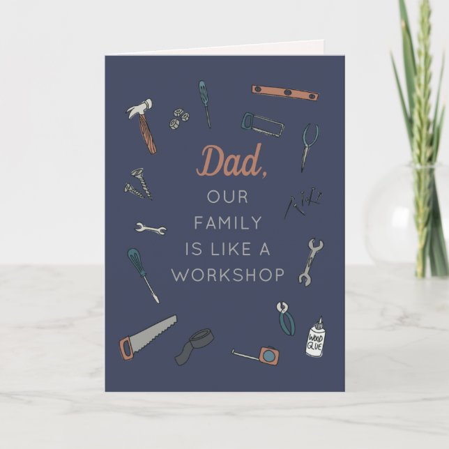 Funny Workshop Fathers Day Dad  Kort (Framsida)