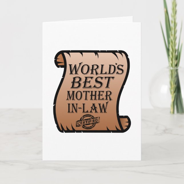 Funny Worlds Best Mor-in-law-certifikat Kort (Framsida)