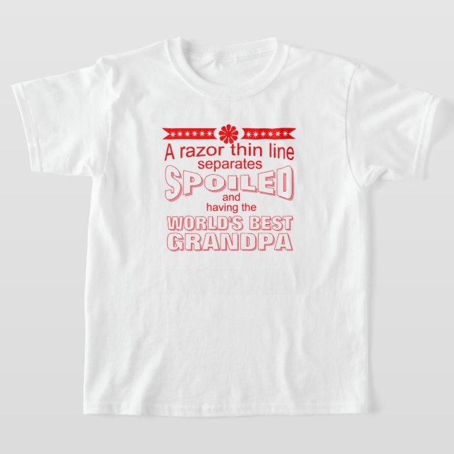 funny world's greatest spoiler grandpa t shirt (Laydown)