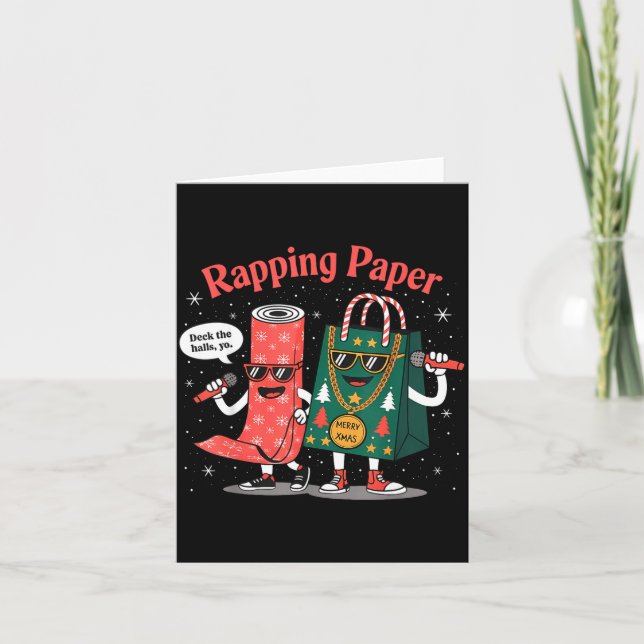 Funny Wrapng Rapng Paper Wrap Music Rap Pj  Kort (Framsida)