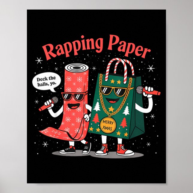 Funny Wrapng Rapng Paper Wrap Music Rap Pj  Poster (Framsidan)