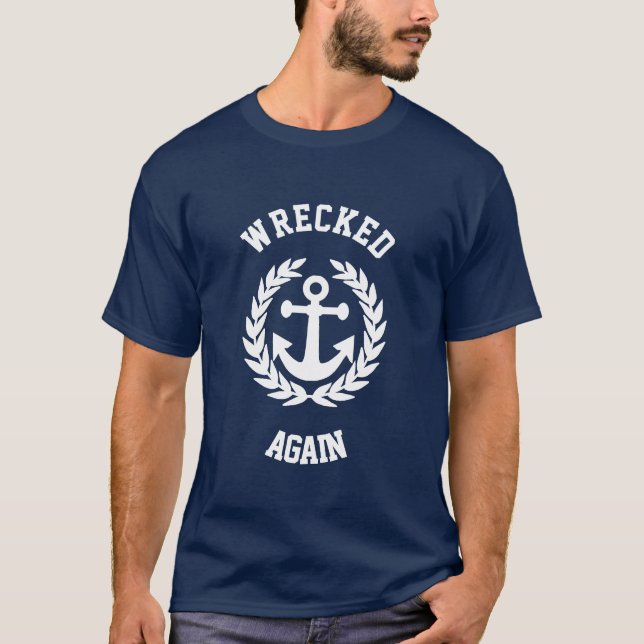 Funny wrecked sailing T-Shirt (Framsida)