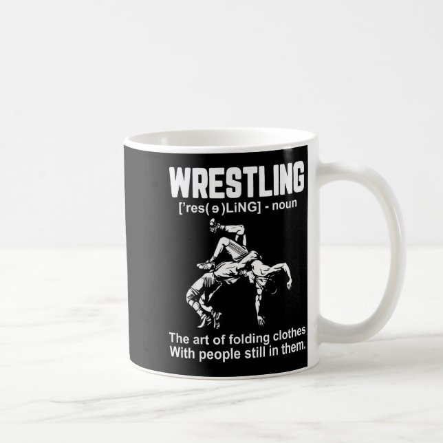 Funny Wrestling Definition The Art Of Folding Clot Kaffemugg (Höger)