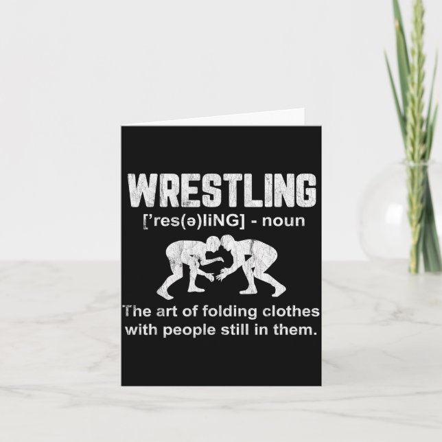 Funny Wrestling Definition Wrestler Boys Mens Teen Kort (Framsida)