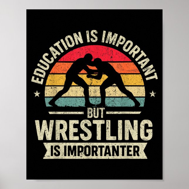 Funny Wrestling Education Joke For Wrestler Men Ki Poster (Framsidan)