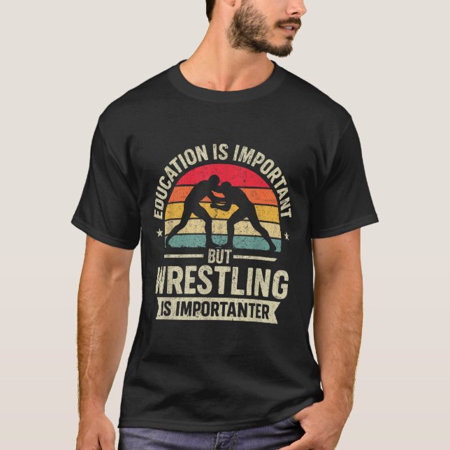 Funny Wrestling Education Joke For Wrestler Men Ki T Shirt (Framsida)