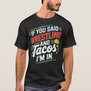 Funny Wrestling och Tacos Wrestle Retro T Shirt