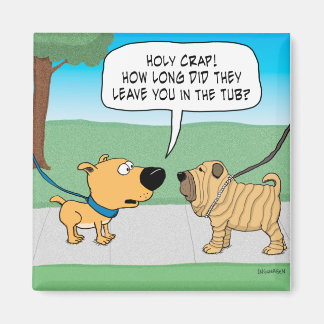 Funny Wrinkly Shar-Pei Hund Fridge Magnet