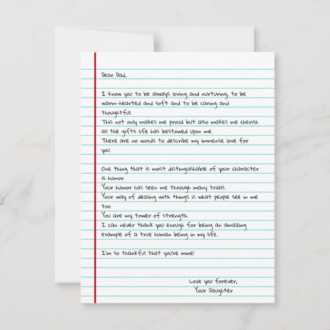 Funny Write Letter To Dad for Father's Day Card (Framsida)