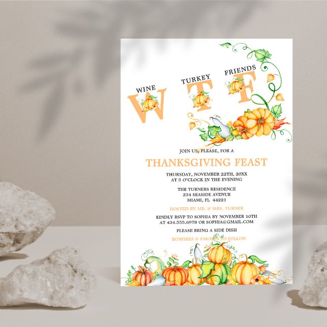 Funny WTF-Thanksgiving - festpumpor Inbjudningar (Skapare uppladdad)