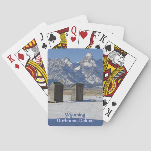 Funny Wyoming Outhouse Deluxe Casinokort (Baksidan)