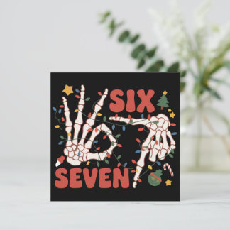 Funny Xmas 67 Skeleton Hand Six Seven Christmas Julkort
