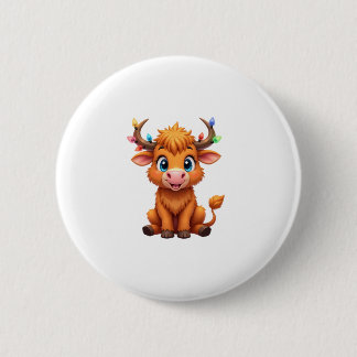 Funny Xmas Cow Lights Boys Girls Cute Highland Cow Knapp