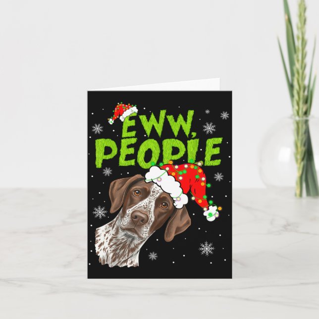 Funny Xmas Ew People Gsp Dogs Lover Pajamas Men Wo Kort (Framsida)