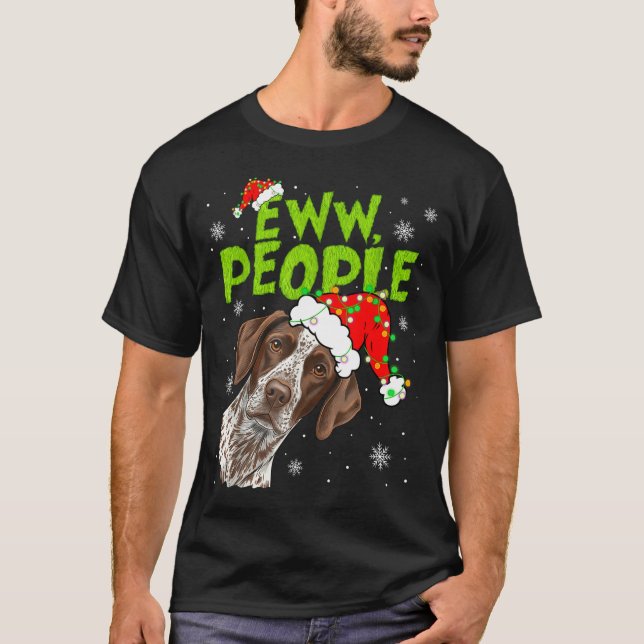 Funny Xmas Ew People Gsp Dogs Lover Pajamas Men Wo T Shirt (Framsida)