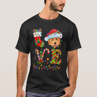 Funny Xmas Lighting Santa Love Goldendoodle Dog Ch T Shirt