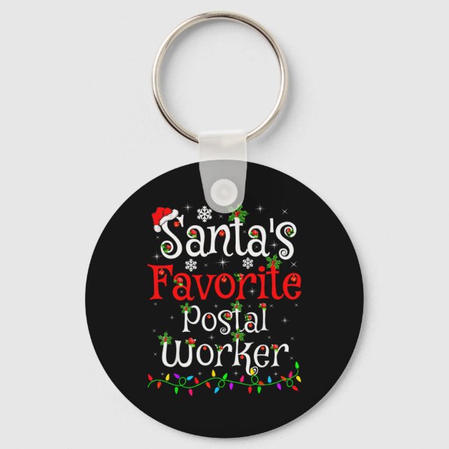 Funny Xmas Lighting Santas Favorite Stal Worker C  Nyckelring (Framsida)