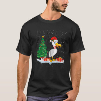 Funny Xmas Lighting Tree Santa Hat Seagull Christm T Shirt