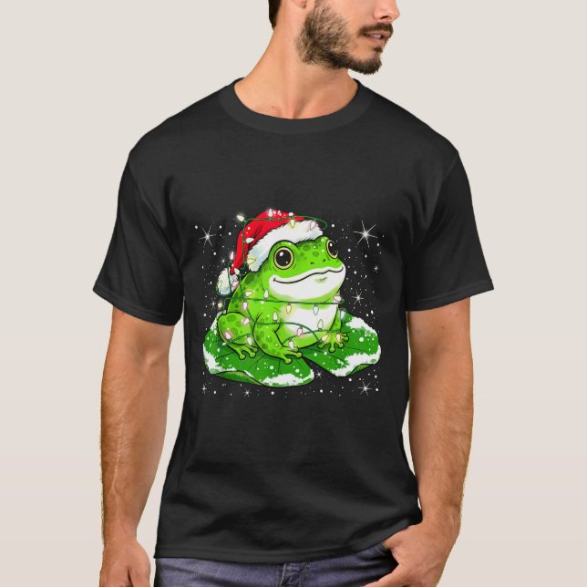 Funny Xmas Lights Frog Cute Toad Frogs Women Men K T Shirt (Framsida)