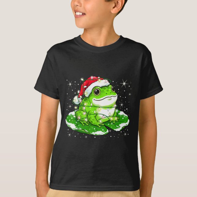 Funny Xmas Lights Frog Cute Toad Frogs Women Men K T Shirt (Framsida)