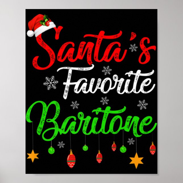 Funny Xmas Santas Favorite Baritone Christmas T Sh Poster (Framsidan)