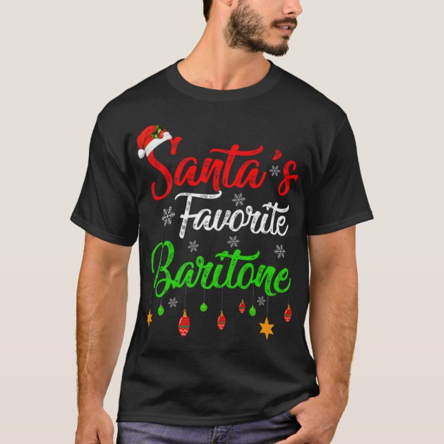 Funny Xmas Santas Favorite Baritone Christmas T Sh T Shirt (Framsida)