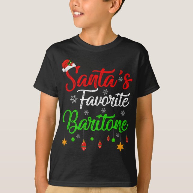 Funny Xmas Santas Favorite Baritone Christmas T Sh T Shirt (Framsida)