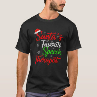 Funny Xmas Santa's Favorite Speech Therapist Chris T Shirt