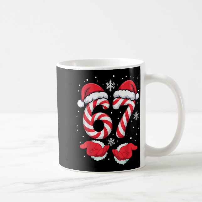 Funny Xmas Viral 67 Candy Canes Santa Funny Holida Kaffemugg (Höger)